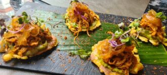 Patacón de cochinita pibil, Vainita con Tostón. Legazpi. Los 5 mejores